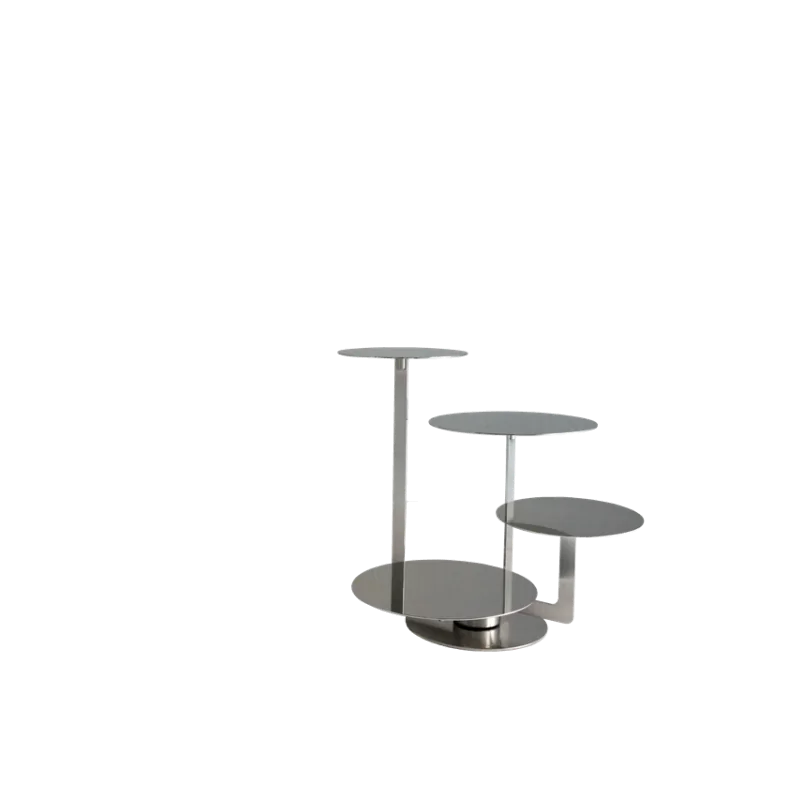 Polished Stand With (2 Flat Plates - Dia: 17 cm & 2 Plates - Dia: 22 cm) - 34 x 36 cm H: 31 cm Polished Stand With (2 Flat Plates - Dia: 17 cm & 2 Plates - Dia: 22 cm) - 34 x 36 cm H: 31 cm
