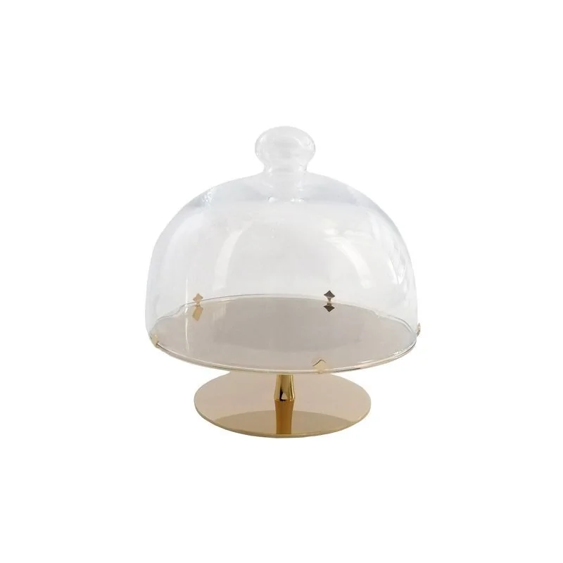 Gold Stand In Stainless Steel With Glass Dome - Dia: 24 cm H: 21 cm Gold Stand In Stainless Steel With Glass Dome - Dia: 24 cm H: 21 cm