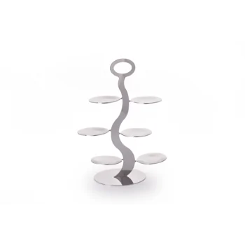 Polished Stand With 6 Small Plates - Dia: 21 cm H: 28 cm