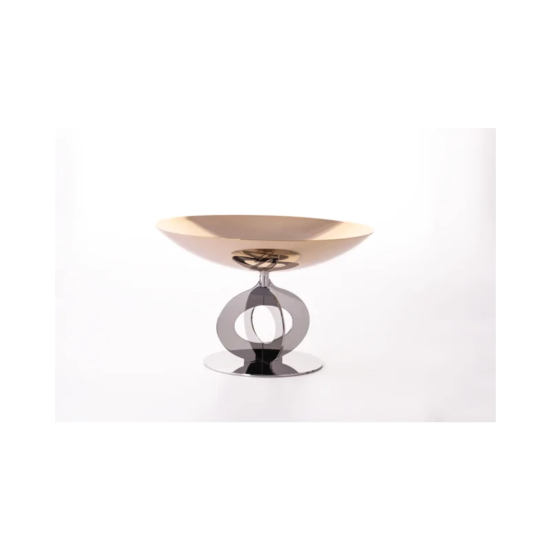 Stainless Steel/Gold Centerpiece - Dia: 28 cm