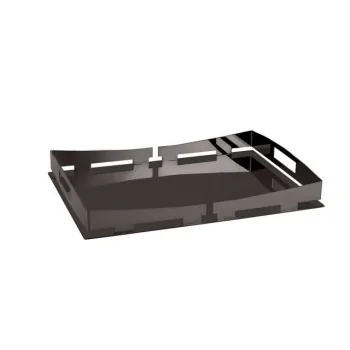 Polished Black Rectangular Tray - 39 x 28 cm H: 5 cm