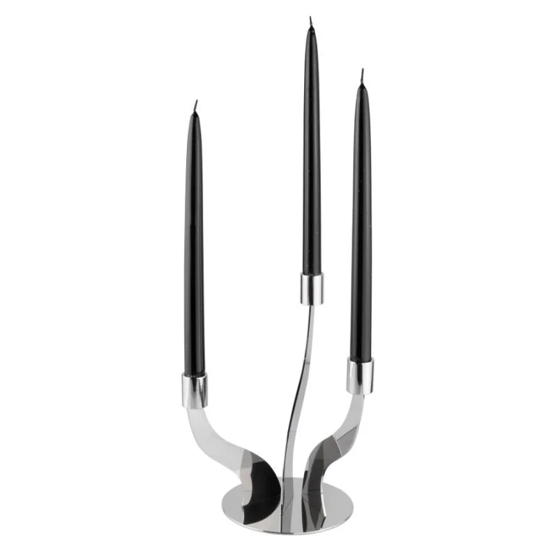Polished 3 Flame Candleholder - 20 x 24 cm H: 27 cm - Elleffe Design