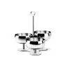 Polished Nuts Holder With 3 Cups - 22.5 x 20 cm H: 20 cm