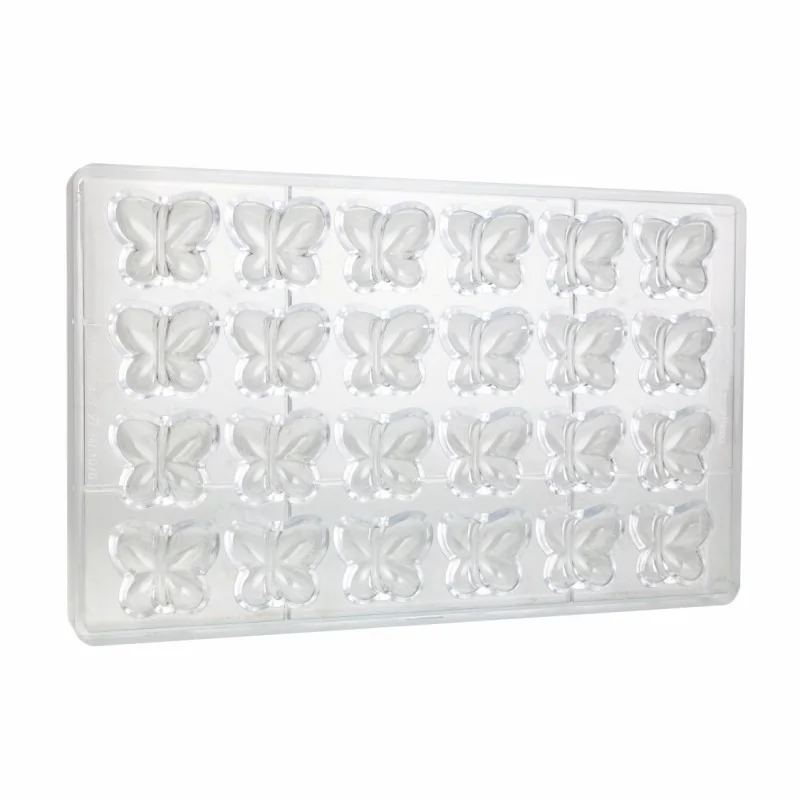 Professional Polycarbonate Mariposa Butterfly Chocolate Praline Mold - 30.5 mm x 34.5 mm h 14 mm - 9gr - 24 Cavities
