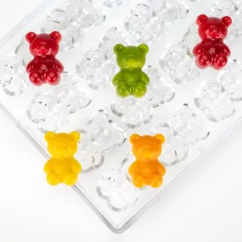 Professional Polycarbonate Bobo Teddy Bear Chocolate Praline Mold - 42 mm x 29.5 mm h 14.5 mm - 10.5gr - 20 Cavities