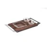 Polished Cutting Board With Glass Plate and Bowls - 22 x 33 cm