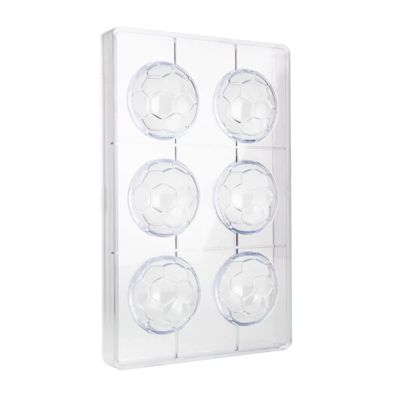 Professional Polycarbonate Goal Soccer Ball Chocolate Mold - ø 60 mm x h 30 mm - 65gr - 6 Cavities Professional Polycarbonate Goal Soccer Ball Chocolate Mold - ø 60 mm x h 30 mm - 65gr - 6 Cavities