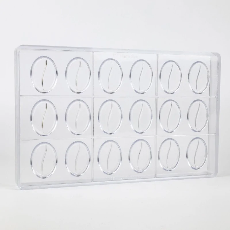 Professional Polycarbonate Coffee Chocolate Napolitain Mold - 40 mm x 28 mm h 4 mm - 4gr - 18 Cavities