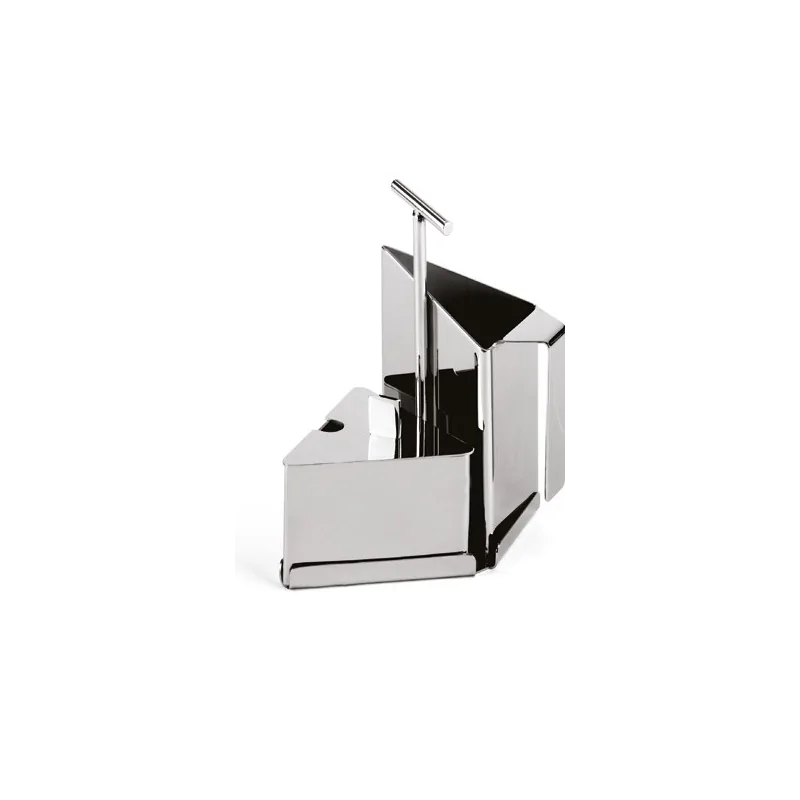 Polished Milk/Sugar Set Holder - 13 x 9 cm H: 16 cm