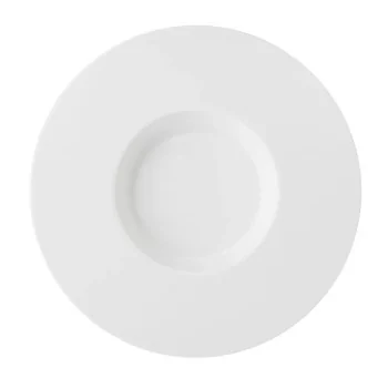 Mikasa Tendre White Bone China Wide Rim Deep Plate 11in, 13oz - Set of 16 pcs