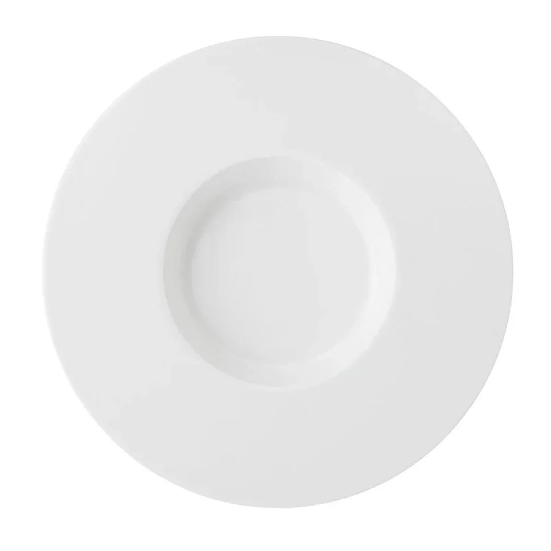 Mikasa Tendre White Bone China Wide Rim Deep Plate 11in, 13oz - Set of 16 pcs Mikasa Tendre White Bone China Wide Rim Deep Plate 11in, 13oz - Set of 16 pcs