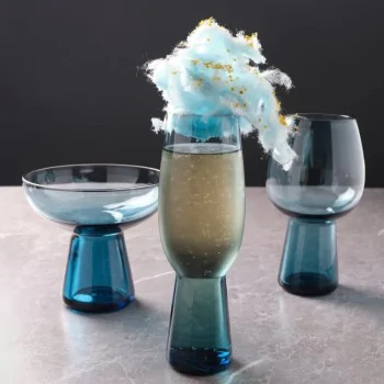 Mikasa Vegas Blue Stemless Margarita Glass 5'' 17oz - Set of 24 pcs