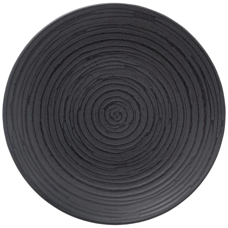 Mikasa 10.7In Coupe Plate Obsidian Black Stone - Set of 24 pcs
