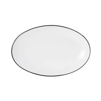 Mikasa Bistro Pinstripe Oval Platter 13 x 8 Inch - Set of 12 pcs