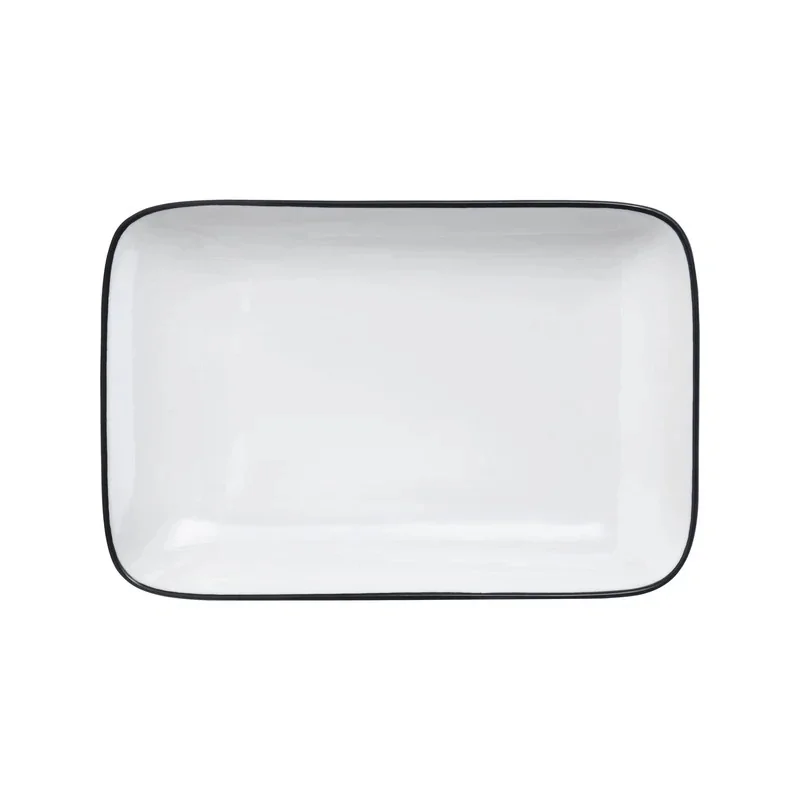 Mikasa Bistro Pinstripe Rectangular Platter 10 x 7 Inch - Set of 12 pcs Mikasa Bistro Pinstripe Rectangular Platter 10 x 7 Inch - Set of 12 pcs