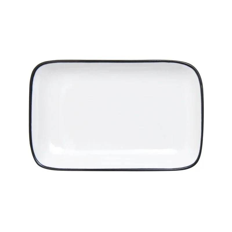 Mikasa Bistro Pinstripe Rectangular Platter 7 x 4 Inch - Set of 24 pcs Mikasa Bistro Pinstripe Rectangular Platter 7 x 4 Inch - Set of 24 pcs