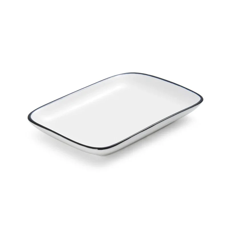 Mikasa Bistro Pinstripe Rectangular Platter 7 x 4 Inch - Set of 24 pcs Mikasa Bistro Pinstripe Rectangular Platter 7 x 4 Inch - Set of 24 pcs