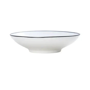 Mikasa 7.5In 13.5oz Deep Plate Bstro Pin Black Porcelain - Set of 12