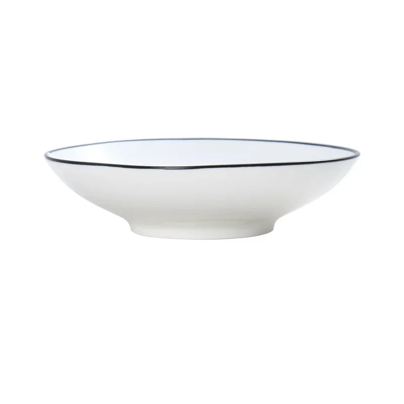 Mikasa 7.5In 13.5oz Deep Plate Bstro Pin Black Porcelain - Set of 12