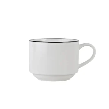 Mikasa 9.1oz Cup Bistro Pin Black Porcelain - Set of 12