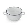 Mikasa 11.2oz Crm Sp Cup Bistro Pin Black Porcelain - Set of 36 pcs