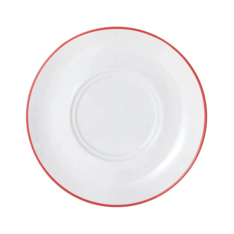 Mikasa Bistro Pinstripe Red Saucer – 6.75 Inch - Set of 6 Mikasa Bistro Pinstripe Red Saucer – 6.75 Inch - Set of 6