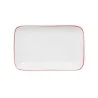 Mikasa 8 x 5 Rectangle Platter Bistro Pin Red Porcelain - Set of 24 pcs
