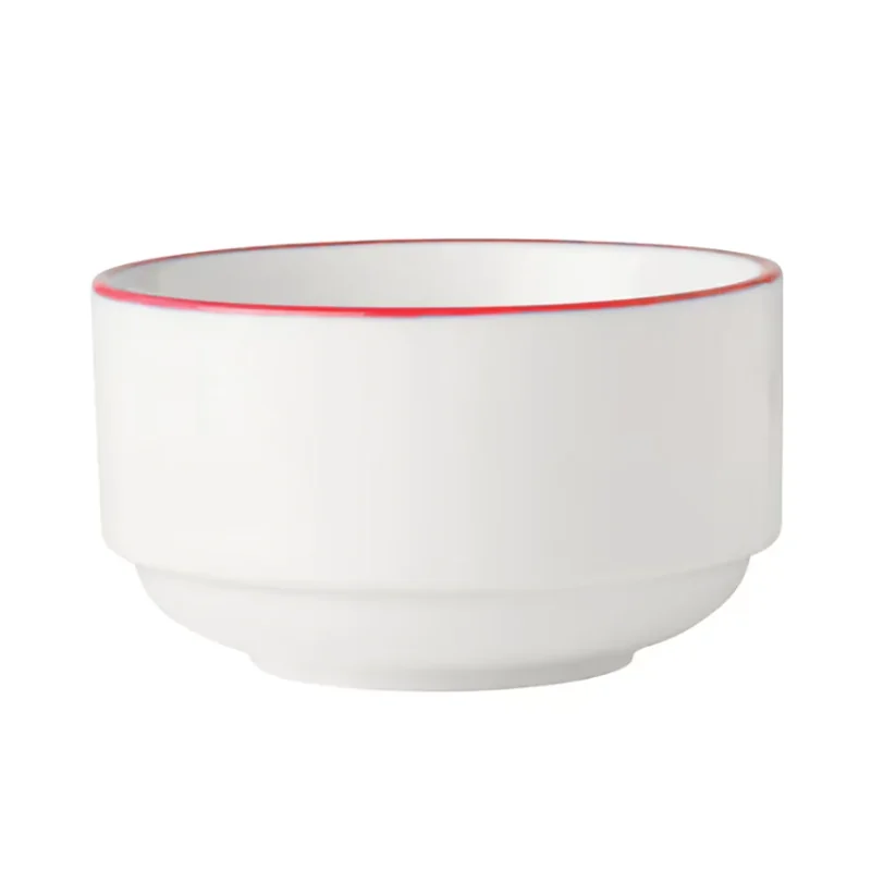 Mikasa Bistro Pinstripe Red Bouillon Cup 9.5 oz - Set of 36 pcs