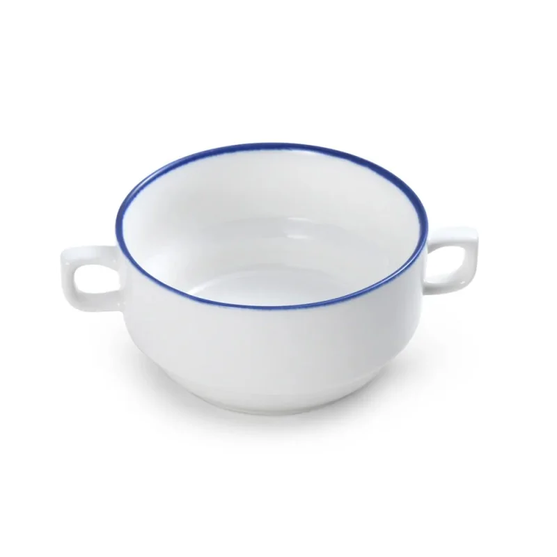 Mikasa 11.2oz Crm Sp Cup Bistro Pin Blu Porcelain - Set of 36 pcs Mikasa 11.2oz Crm Sp Cup Bistro Pin Blu Porcelain - Set of 36 pcs