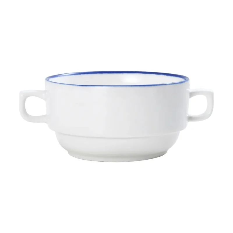 Mikasa 11.2oz Crm Sp Cup Bistro Pin Blu Porcelain - Set of 36 pcs Mikasa 11.2oz Crm Sp Cup Bistro Pin Blu Porcelain - Set of 36 pcs