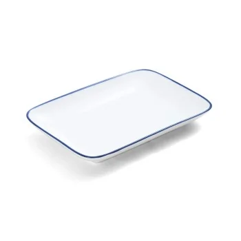 Mikasa Bistro Pinstripe Blue Rectangular Platter 10 x 7 Inch - Set of 12 pcs