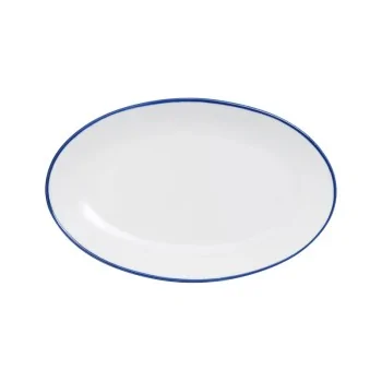 Mikasa Bistro Pinstripe Blue Oval Platter 9 x 6 Inch - Set of 24 pcs