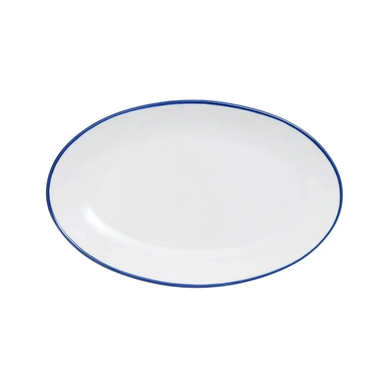 Mikasa Bistro Pinstripe Blue Oval Platter 9 x 6 Inch - Set of 24 pcs Mikasa Bistro Pinstripe Blue Oval Platter 9 x 6 Inch - Set of 24 pcs