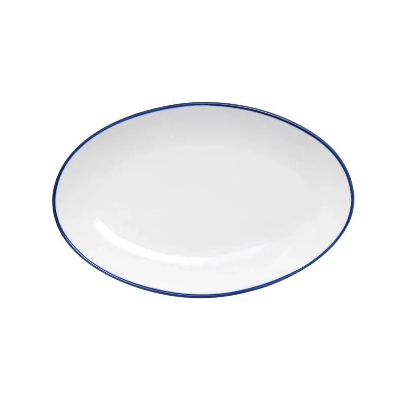 Mikasa Bistro Pinstripe Blue Oval Platter 11 x 7 Inch - Set of 12 pcs Mikasa Bistro Pinstripe Blue Oval Platter 11 x 7 Inch - Set of 12 pcs