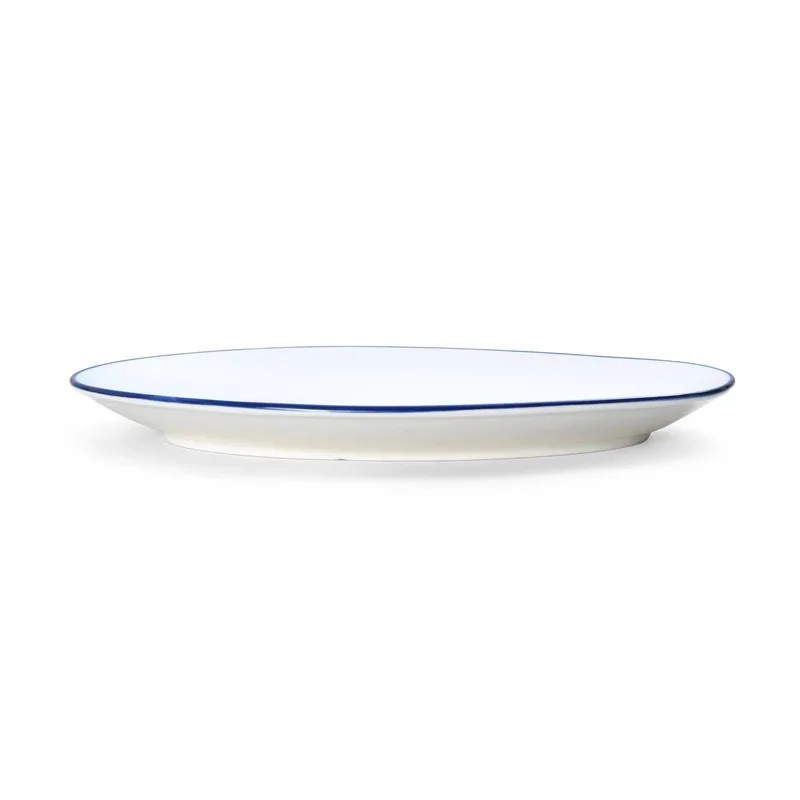 Mikasa Bistro Pinstripe Blue Oval Platter 13 x 8 Inch - Set of 12 pcs