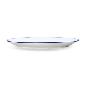 Mikasa Bistro Pinstripe Blue Oval Platter 16 x 11 Inch - Set of 6 pcs