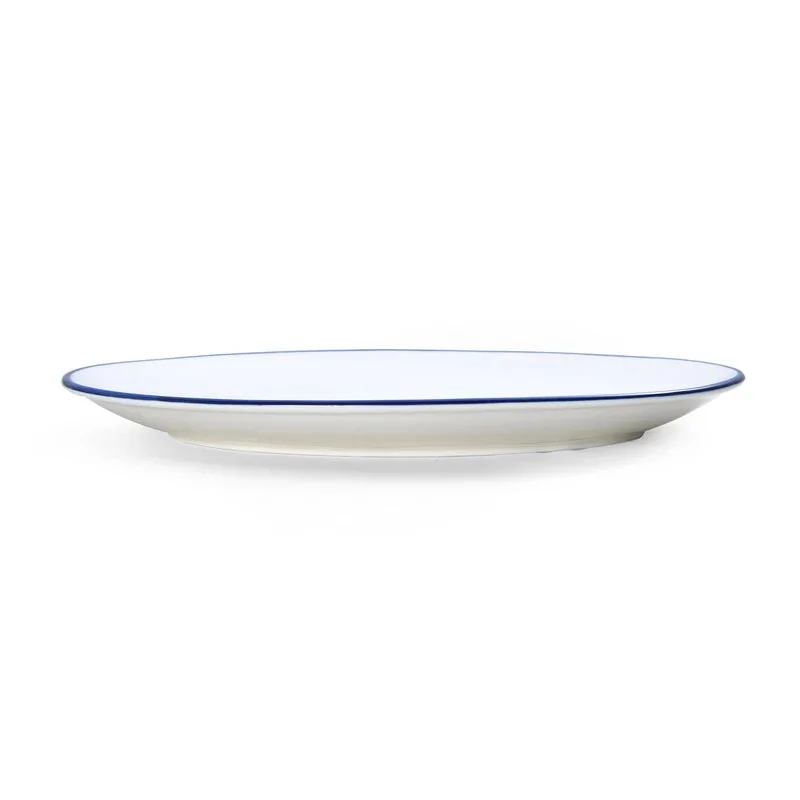 Mikasa Bistro Pinstripe Blue Oval Platter 16 x 11 Inch - Set of 6 pcs