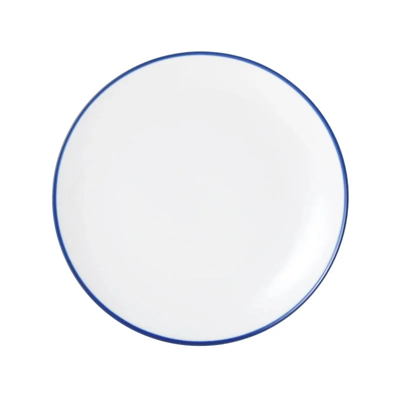 Mikasa Bistro Pinstripe Blue Coupe Plate 8 Inch - Set of 36 pcs Mikasa Bistro Pinstripe Blue Coupe Plate 8 Inch - Set of 36 pcs