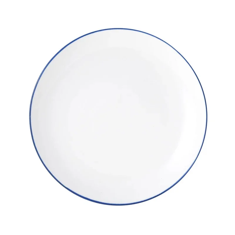 Mikasa Bistro Pinstripe Blue Coupe Plate 9 Inch - Set of 24 pcs