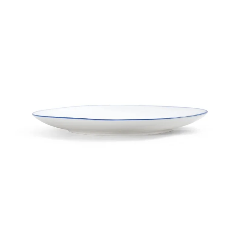 Mikasa Bistro Pinstripe Blue Coupe Plate 9 Inch - Set of 24 pcs