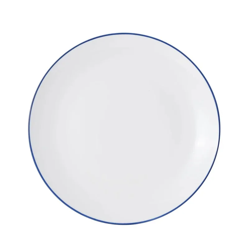 Mikasa Bistro Pinstripe Blue Coupe Plate 12 Inch - Set of 12 pcs Mikasa Bistro Pinstripe Blue Coupe Plate 12 Inch - Set of 12 pcs