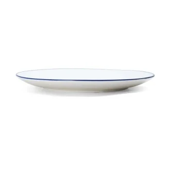 Mikasa Bistro Pinstripe Blue Coupe Plate 12 Inch - Set of 12 pcs