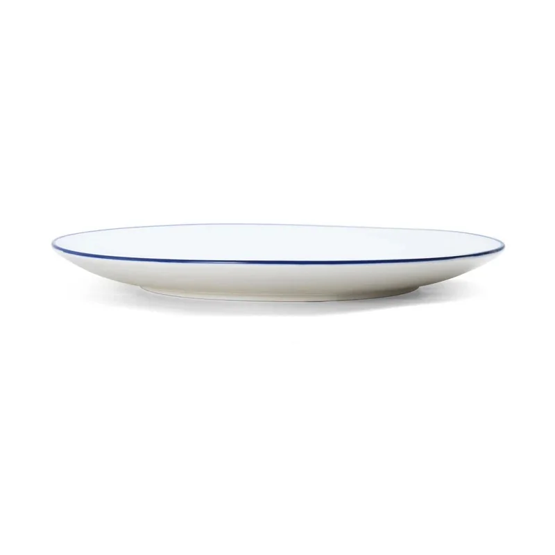 Mikasa Bistro Pinstripe Blue Coupe Plate 12 Inch - Set of 12 pcs Mikasa Bistro Pinstripe Blue Coupe Plate 12 Inch - Set of 12 pcs