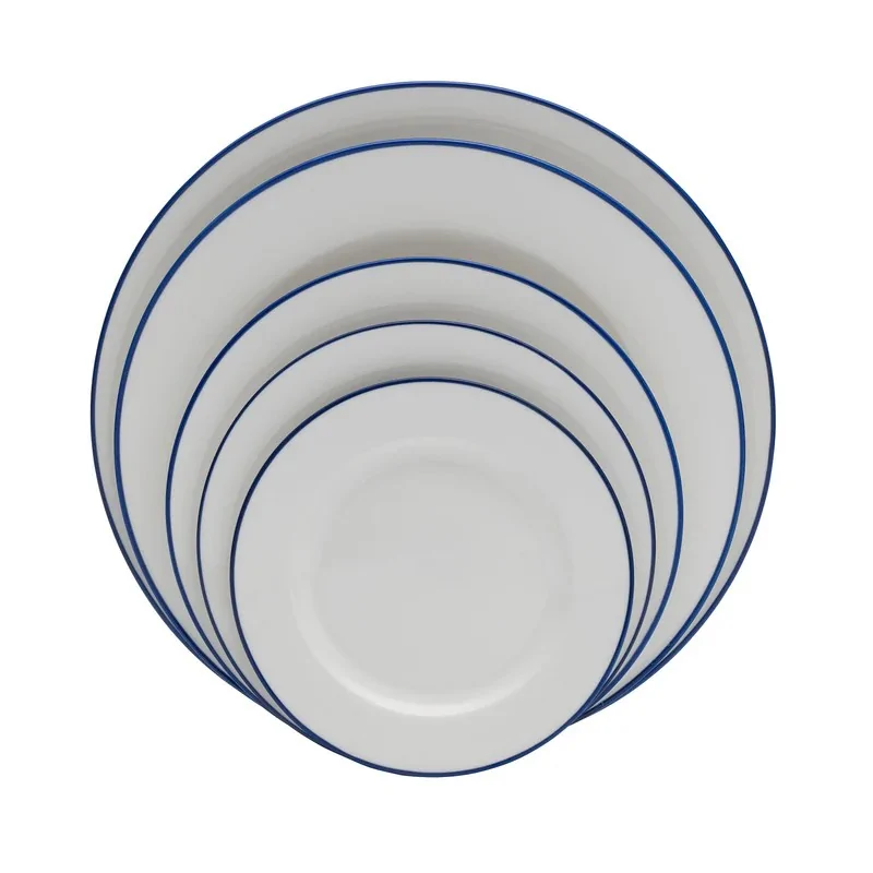 Mikasa Bistro Pinstripe Blue Plate 11 Inch - Set of 12 pcs Mikasa Bistro Pinstripe Blue Plate 11 Inch - Set of 12 pcs