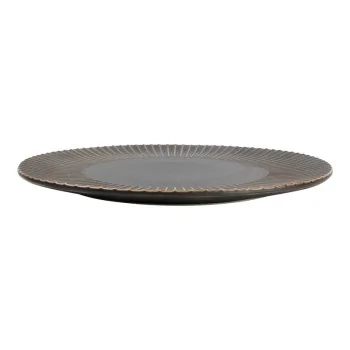Stripe Silver Brass Coupe Plate – 10.8 Inch - set of 12
