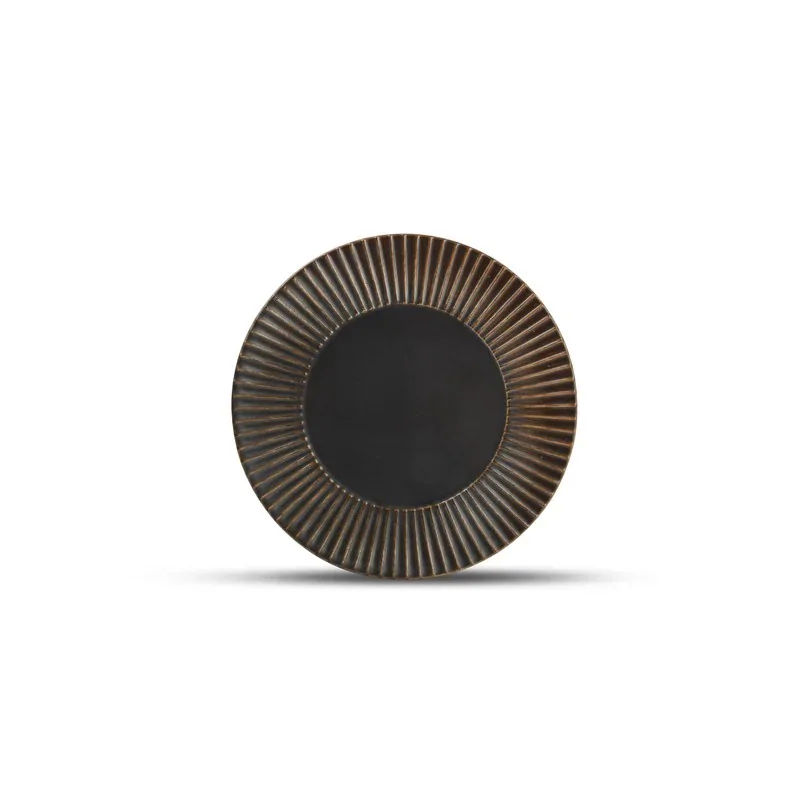 Stripe Silver Brass Coupe Plate – 8.27 Inch - set of 24 Stripe Silver Brass Coupe Plate – 8.27 Inch - set of 24