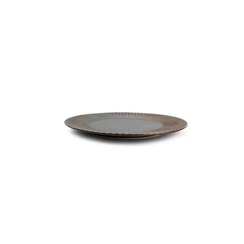 Stripe Silver Brass Coupe Plate – 8.27 Inch - set of 24 Stripe Silver Brass Coupe Plate – 8.27 Inch - set of 24