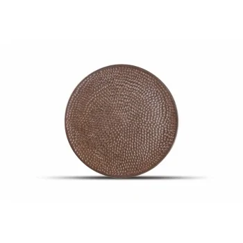 Hammered Copper Brass Coupe Plate – 10.63 Inch - set of 16