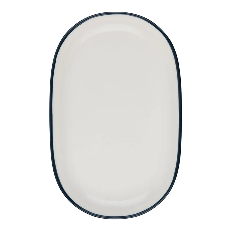 ID Fine Modest Navy Coupe Oval Platter 11 x 7 Inch - Set of 6 pcs
