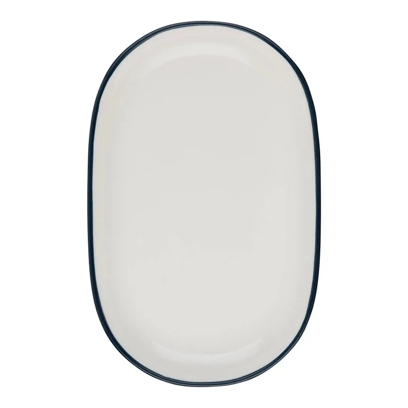 ID Fine Modest Navy Coupe Oval Platter 13 x 8 Inch - Set of 6 pcs